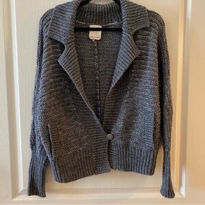 REBECCA TAYLOR Shimmering Wool-Blend Shawl Collar Cardigan Sweater